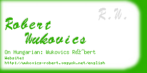 robert wukovics business card